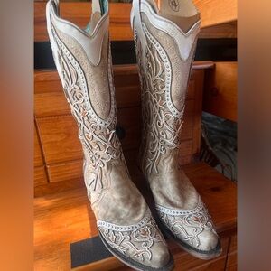 Corral white leather boots